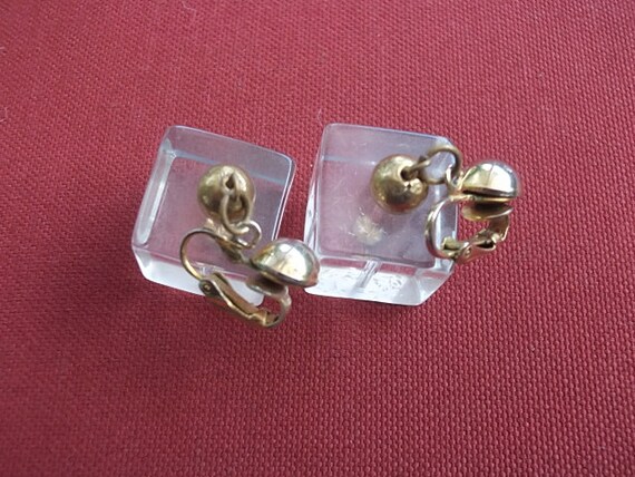 Three Demensional Cube Fabuleous Mod Square Earri… - image 4