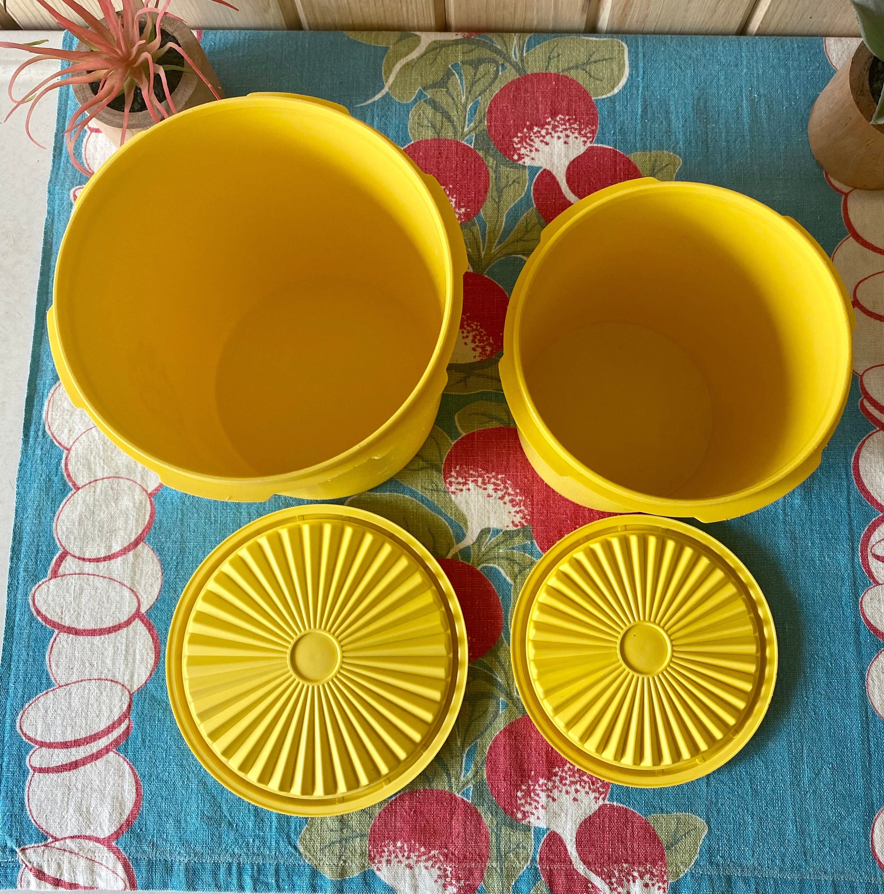 Vintage Tupperware Daffodil Yellow Mini Servalier Canisters- Set of 2 –  Rumpus Room Retro