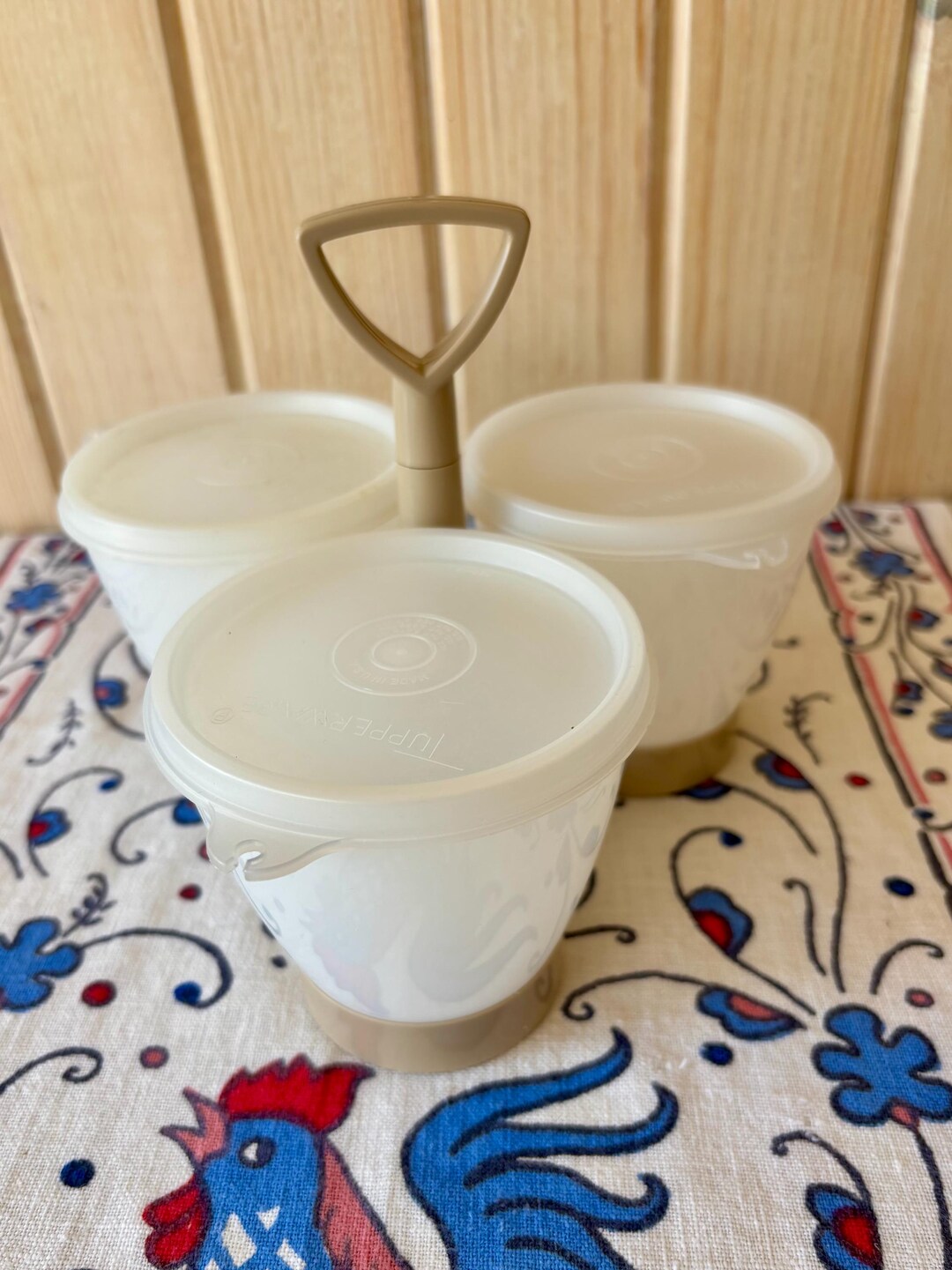 Vintage Tupperware Condiment Caddy: Taupe 3-bowl Server - Etsy