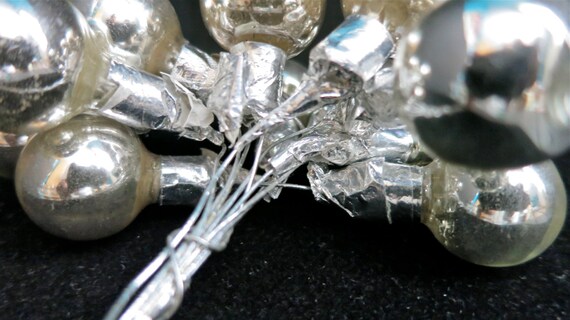 silver mercury glass christmas ball clusters on wire1 inch bulbsvintage glass christmas balls vintage craft supplies mercury glass spray - Glass Christmas Balls silver mercury glass christmas ball clusters on wire1 inch bulbsvintage glass christmas balls vintage craft supplies mercury glass spray - Glass Christmas Balls