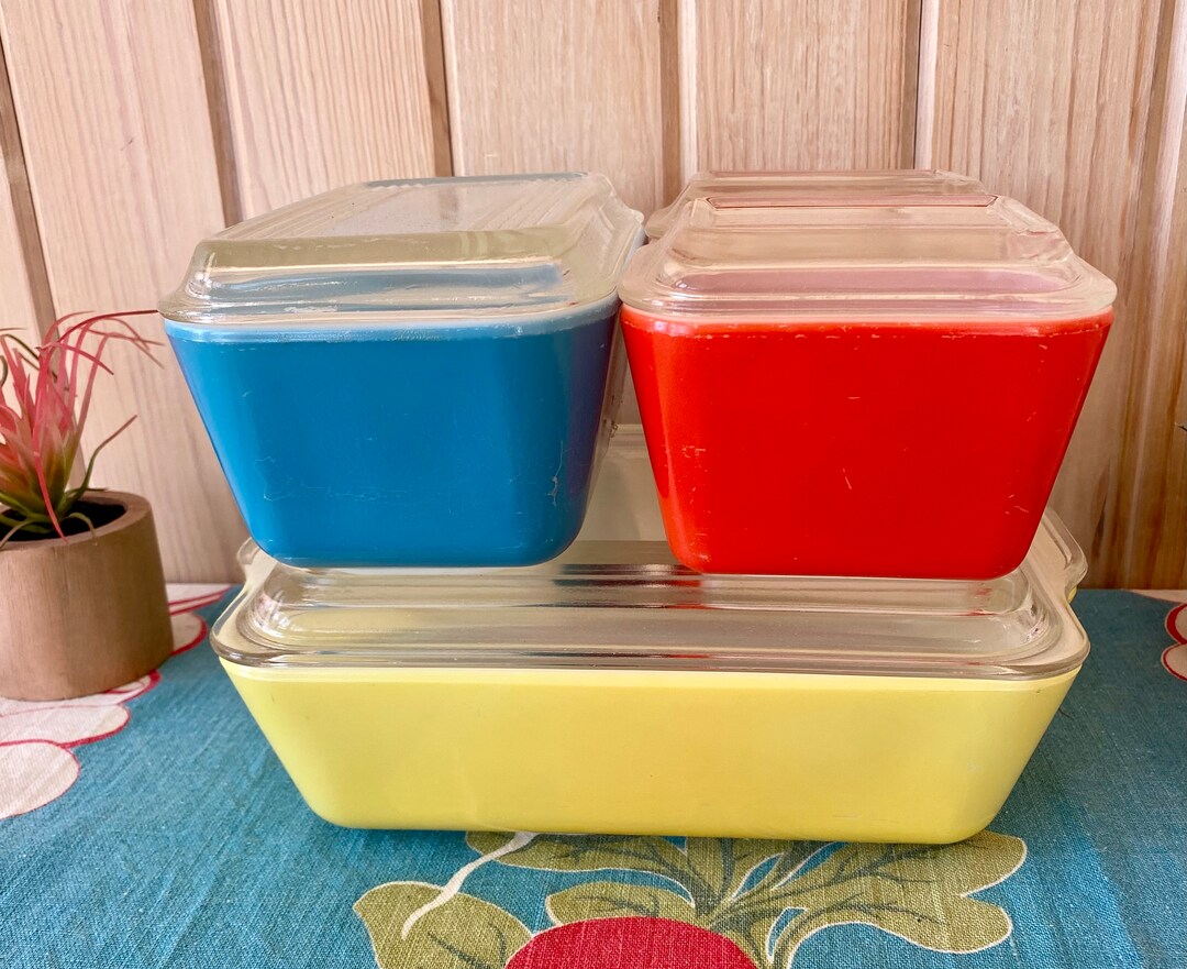 Pyrex Primary Colors Refrigerator Boxes4 Box Set 501502503 Etsy