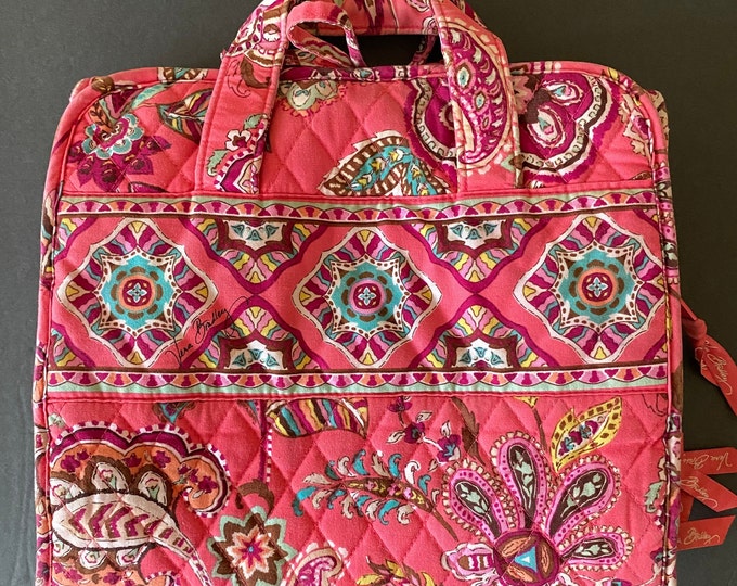 Vera Bradley CALL ME CORAL Iconic Grand Hanging Cosmetic Travel Bag