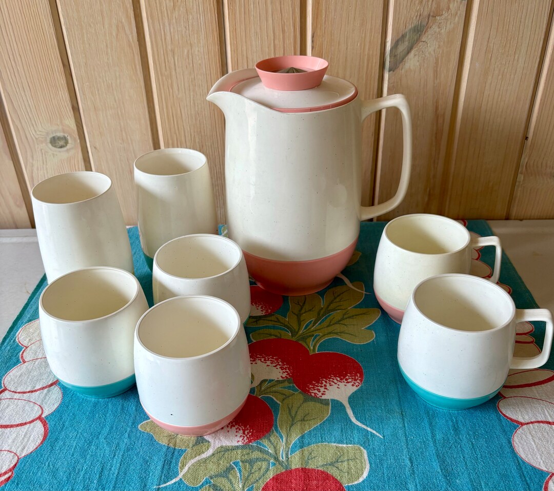 Lot De 6 Tasses Vintage Bopp-Decker Vacron - MCM Plastique Rétro - Set Collection