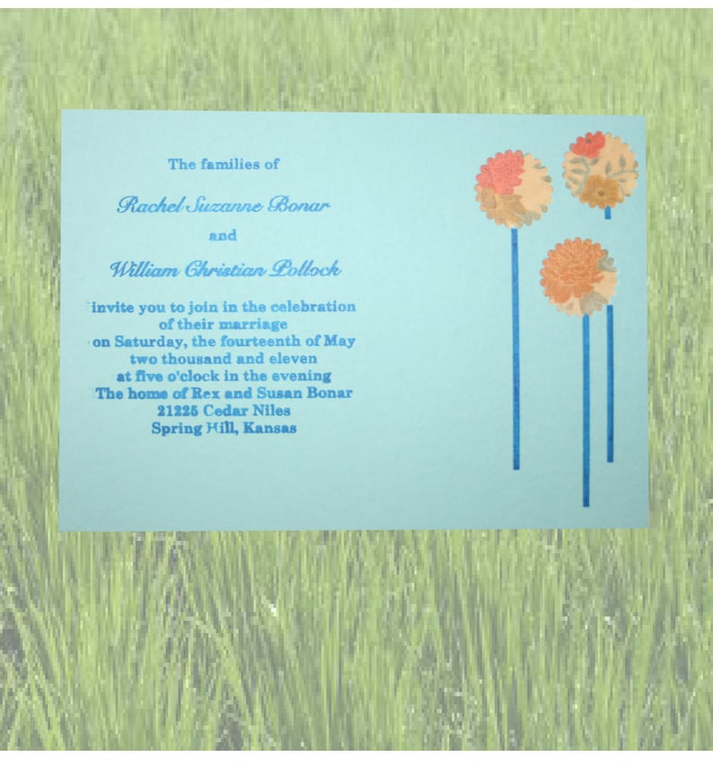 Unique handmade custom luxury wedding invitations with bluegrass and country theme