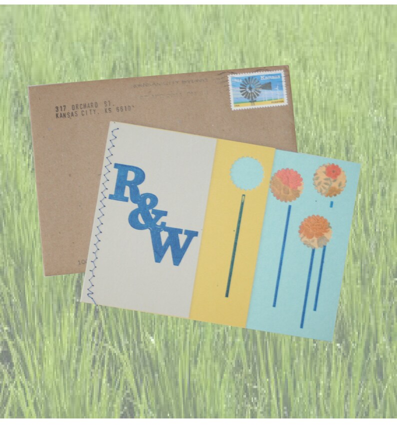 Unique handmade custom luxury wedding invitations with bluegrass and country theme