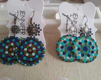 Hand painted Mandala earrings