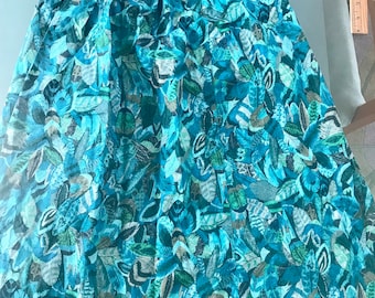 Falda vintage estampado plumas Turquesa