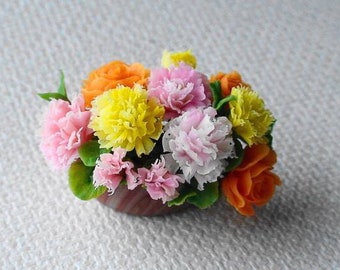 Pequeño diorama floral en miniatura de 1/12 casas de muñecas