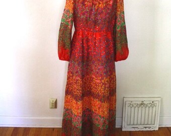 Rare Miss Elliette Floral Ombré Vestido largo rojo OFERTA