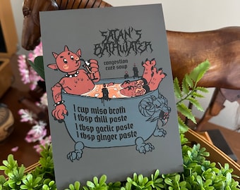 Satan's Bathwater Soup Recipe Card Print