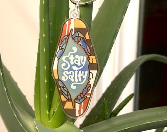 Stay Salty Maryland Crab Motel Style Keychain