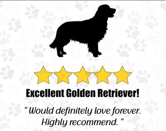Golden Retriever SVG, 5 Stars Highly Recommend svg, Dog Lover Sign svg png , Free Commercial Use
