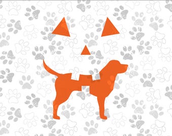 Labrador Halloween Pumpkin Face SVG PNG: Dog Carving (Digital Download)