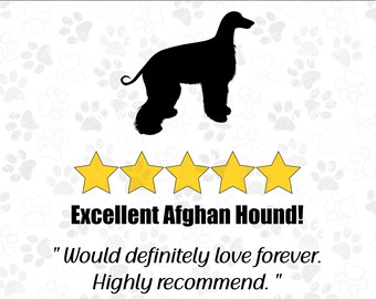 Afghan Hound SVG, 5 Stars Highly Recommend svg, Dog Lover Sign svg png , Free Commercial Use