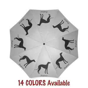 Personalized Greyhound Dog Umbrella, Anti-UV, Custom Name Gift