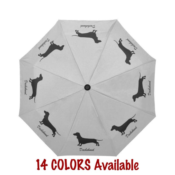 Personalized Dachshund Umbrella, Custom Dog Name, Anti-UV Folded Umbrella