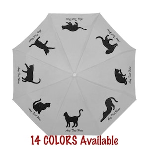 Anti-UV Cat Umbrella, Personalized Foldable Manual Auto Umbrella, Custom Cat Name Umbrella, Gifts for Kitty Lover