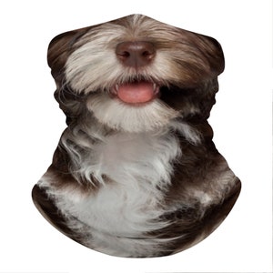 Chocolate Havanese Dog Lightweight Neck Gaiter, Stretchy Bandana for Dog Lovers