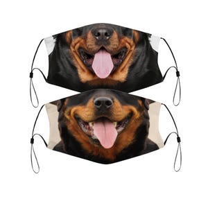 Rottweiler Face Mask With Filter Pocket And Nose Wire, Washable & Reusable Face Cover For Adult