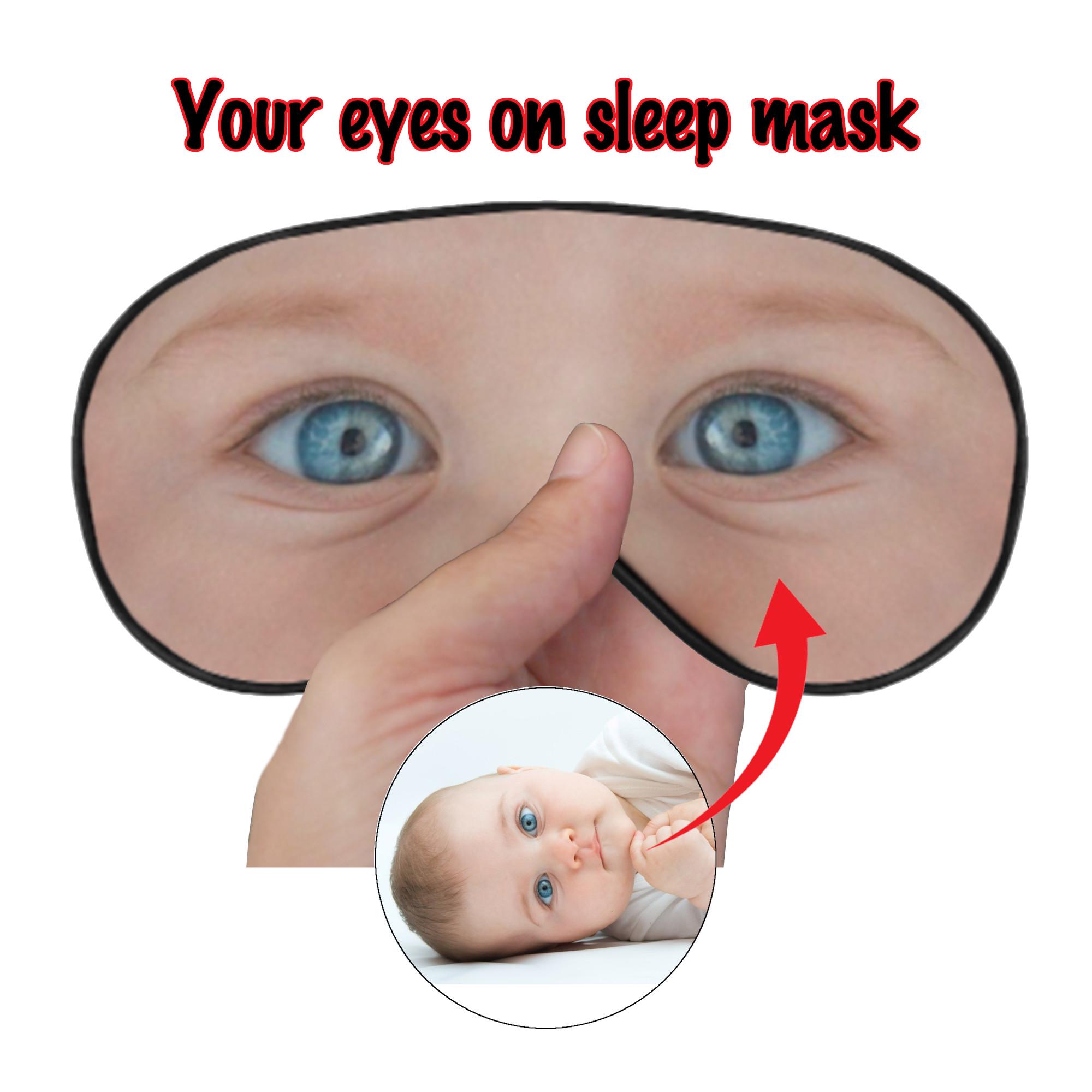 Maschera Per Dormire Green Funny Cats Eyes In Poliestere, Design Ergonomico 3D, Fascia Regolabile, Blocco Totale Della Luce, Per Viaggi E Pisolini, Lavabile A Mano - 4