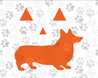 Corgi Halloween PNG,  Dog Pumpkin Face svg, Halloween Smiling Carved Pumpkin, Digital Download SVG PNG