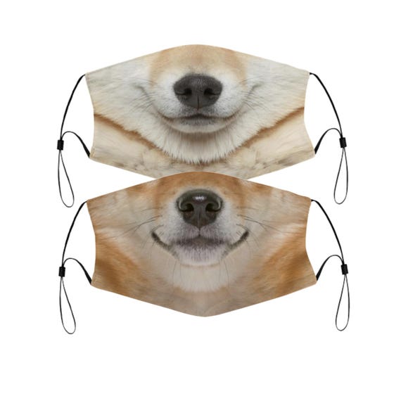 Washable Adult Mask PPFINE Cat Face Mask - Washable Reusable Cloth Mask With Adjustable Ear Loops Anime Mask