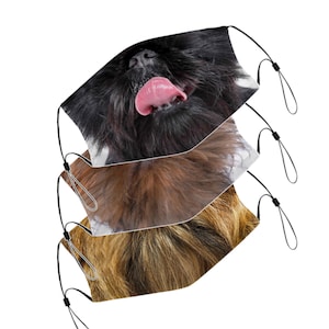 Brussels Griffon Face Mask With Filter Pocket Nose Wire For Adult