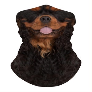 Cavalier King Charles Spaniel Lightweight Neck Gaiter, Stretchy Bandana for Dog Lovers
