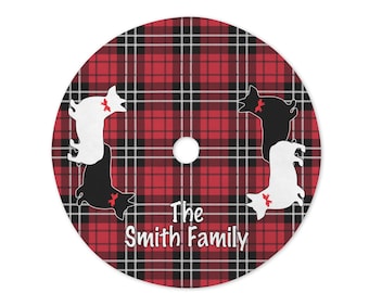 Personalized Corgi Plaid Tree Skirt, PWC Dog Christmas Decoration