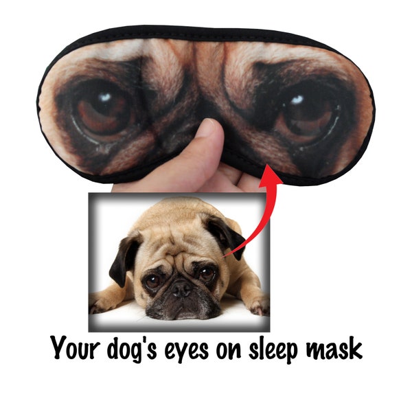 Custom Photo Sleep Mask, Personalized Eyes Mask With Dog, Cat, Family Members & Friends Eyes, Funny Eye Mask for Men Women kids