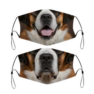 St Bernard Face Mask: Washable Cloth Face Cover with Filter Pocket