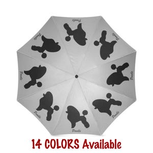 Personalized Poodle Umbrella, Custom Dog Name, UV Protection