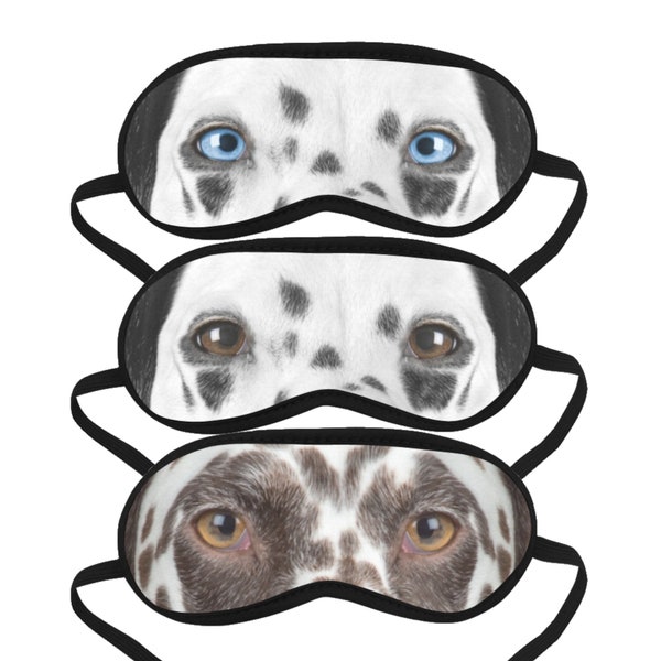 Dalmatian Eyes Sleep Mask, Custom Photo Dog Lover Gifts Stuff Memorial, Funny Blue Eye Mask for Men Women kids