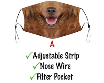 Poodle Face Mask With Filter Pocket And Nose Wire, Washable & Reusable Face Cover For Adult Kids