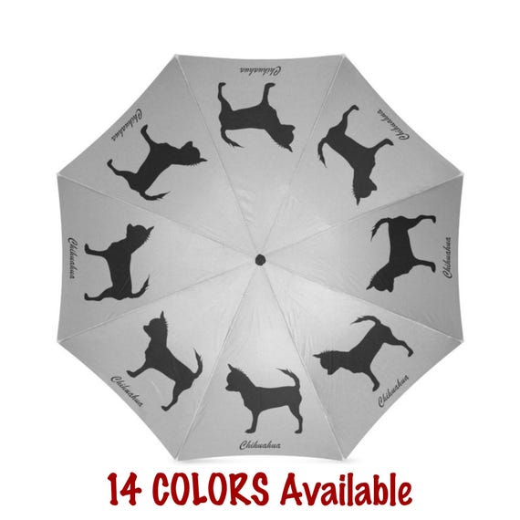 Personalized Chihuahua Umbrella, Custom Dog Name, Anti-UV Folded Umbrella