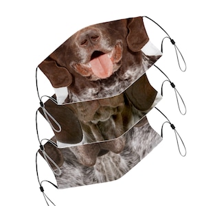 German Shorthaired Pointer GSP Dog Mouth Face Mask With Filter Pocket And Nose Wire For Adults