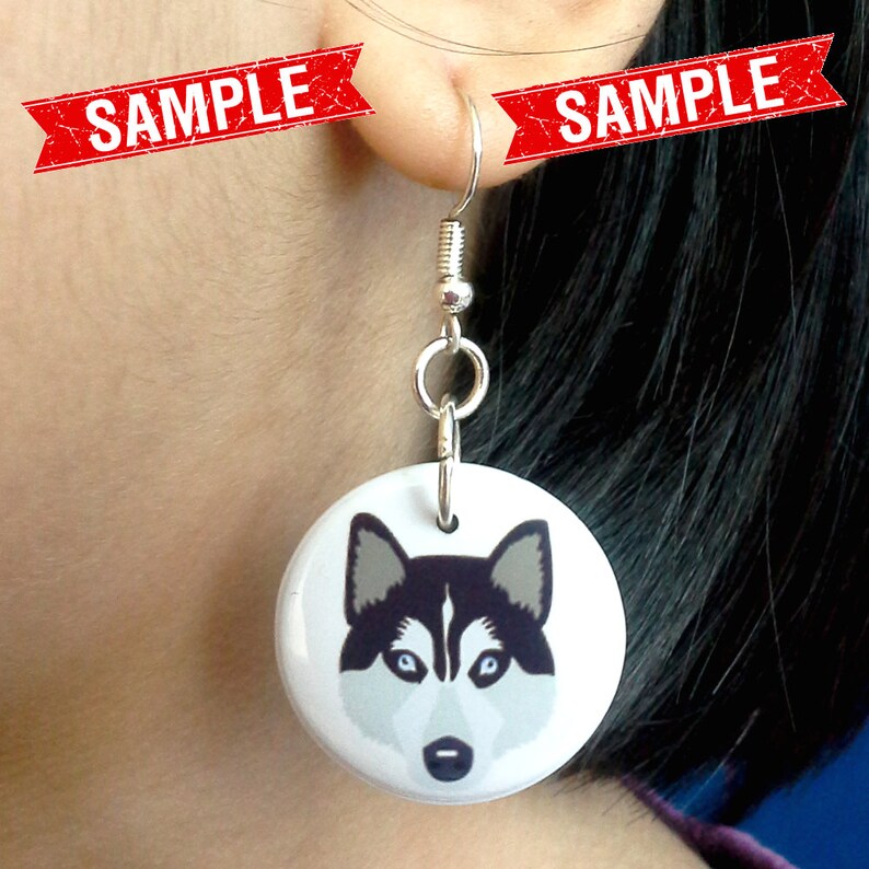 BELGIAN GRIFFON EARRINGS Custom Brussels Griffon Face Photo Picture Dangle Button Earrings for Girls Women Dog Lover Gifts Stuff Memorial