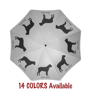 Personalized Cane Corso Umbrella, Custom Dog Name Anti-UV Folded Umbrella, Corso Dog Puppy Lover Gifts Stuff Loss Memorial
