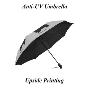 May include: A black and white Anti-UV umbrella with the text "Anti-UV Umbrella" and "Upside Printing". The umbrella features a Havanese dog silhouette on the white panels.