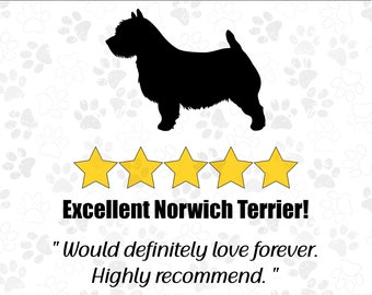 Norwich Terrier SVG, 5 Stars Highly Recommend svg, Dog Lover Sign svg png , Free Commercial Use