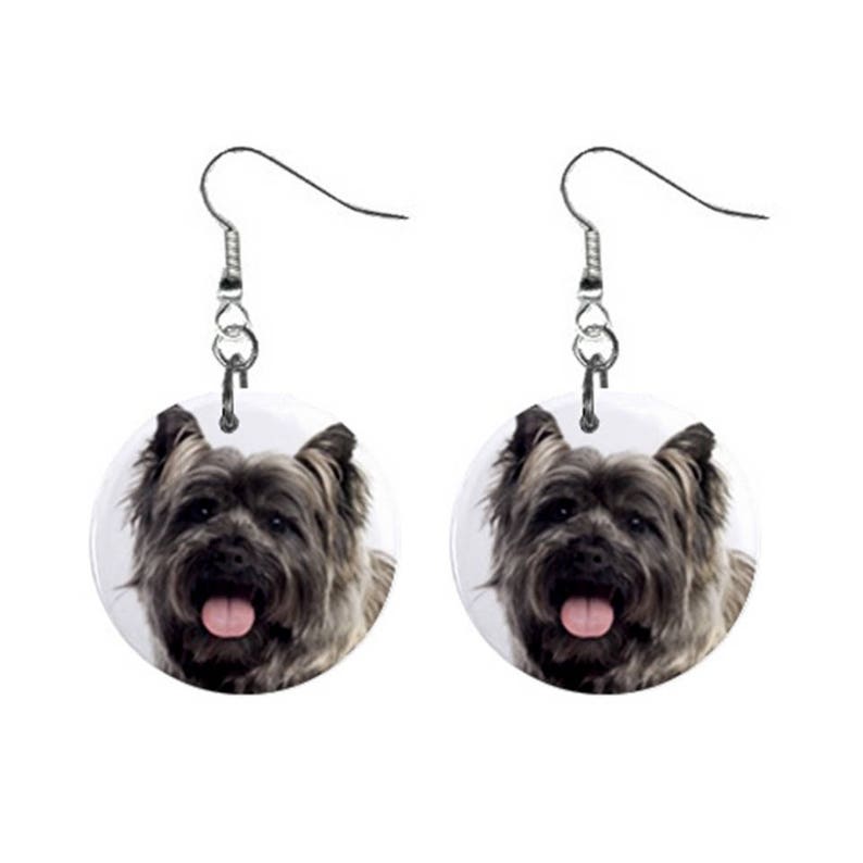 Custom Dog Face Photo Picture Dangle Button Earrings for Girls Women Cairn Lover Gifts Stuff Memorial CAIRN TERRIER EARRINGS