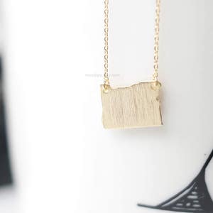 Oregon State Necklace in gold , or state bar necklace, State necklace, Oregon pride, Oregon state bar necklace, Oregon gold bar
