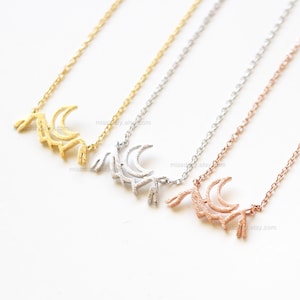 Moon Mountain Necklace, Dainty Moon Mountain Necklace, Nature Jewelry, gift ideas, Birthday Gift, necklace for women, dainty necklace