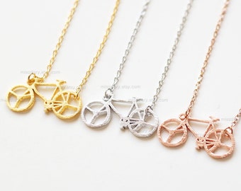 gold Bicycle Necklace, Bike necklace, dainty necklace, bicycle bike necklace, simple everyday necklace, gift idea