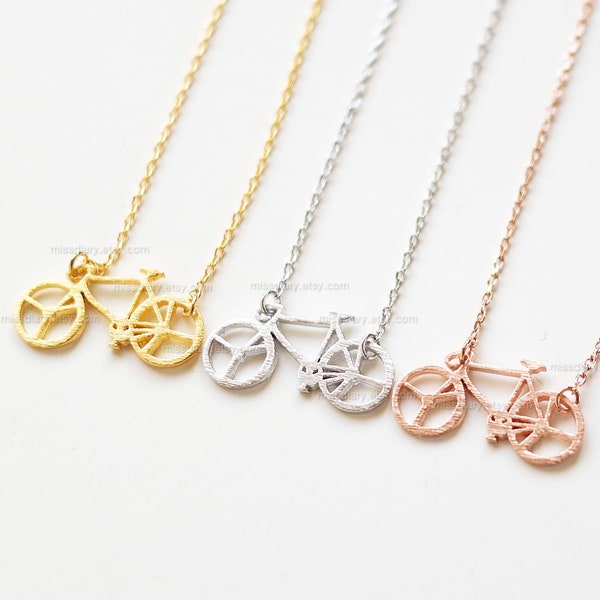 gold Bicycle Necklace, Bike necklace, dainty necklace, bicycle bike necklace, simple everyday necklace, gift idea