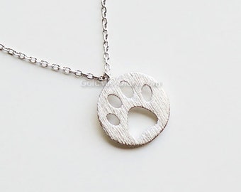silver Dog Paw Necklace, cat Paw Necklace, bear paw necklace, pet lover necklace, dog necklace, Dog Paw Jewelry, wedding jewelry, gift