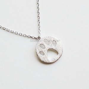 silver Dog Paw Necklace, cat Paw Necklace, bear paw necklace, pet lover necklace, dog necklace, Dog Paw Jewelry, wedding jewelry, gift