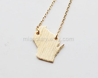 Wisconsin state bar necklace, wisconsin necklace, Wisconsin  bar necklace, WI state bar necklace, Wisconsin pride, Madison city necklace