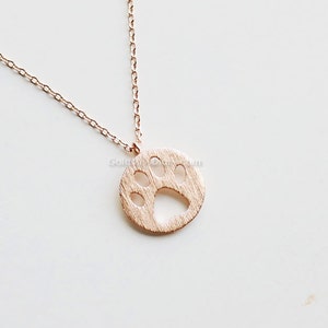 Dog Paw Necklace in rose gold, cat Paw Necklace, bear paw necklace, pet lover necklace, dog necklace, Dog Paw Jewelry, wedding jewelry, gift