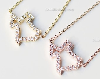 crystal Texas State Necklace in rose gold , TX state necklace, rose gold state necklace, simple bar necklace, necklace for women